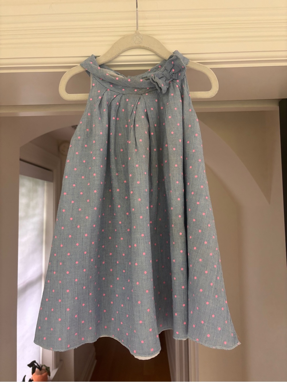 2T Carter’s: Blue Polka Dot Girls' Sleeveless Sundress with Pink Accents